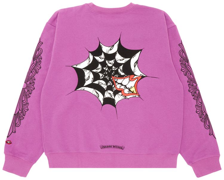 Chrome Hearts x Matty Boy PHYS Spider Web Crewneck Sweatshirt Purple