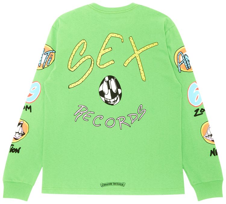 Chrome Hearts x Matty Boy Sex Records Long Sleeve T Shirt Green