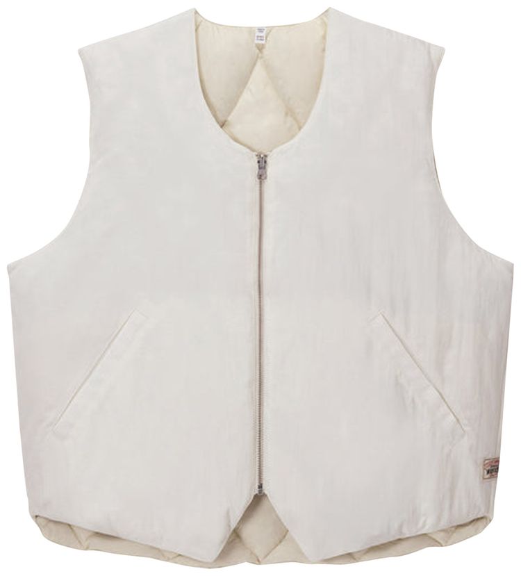 Stussy Reversible Quilted Vest Cream