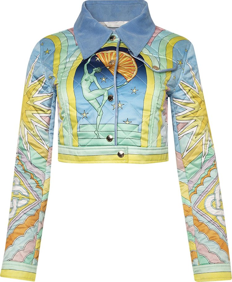 Casablanca Quilted Cropped Jacket 'Art Deco/Multicolor'