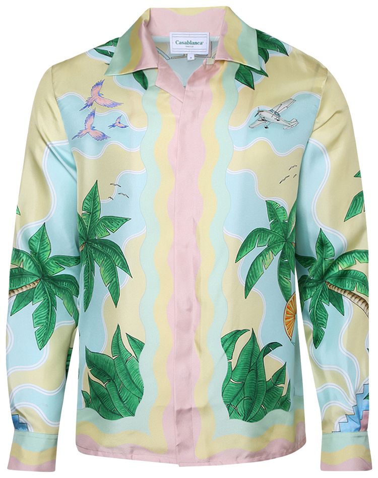 Casablanca Long Sleeve Silk Shirt Arts ClubMulticolor
