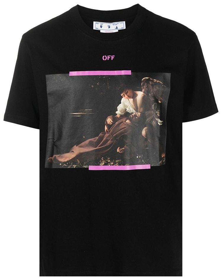 Off White Arrow Caravaggio St Fran Slim Short Sleeve Tee Black