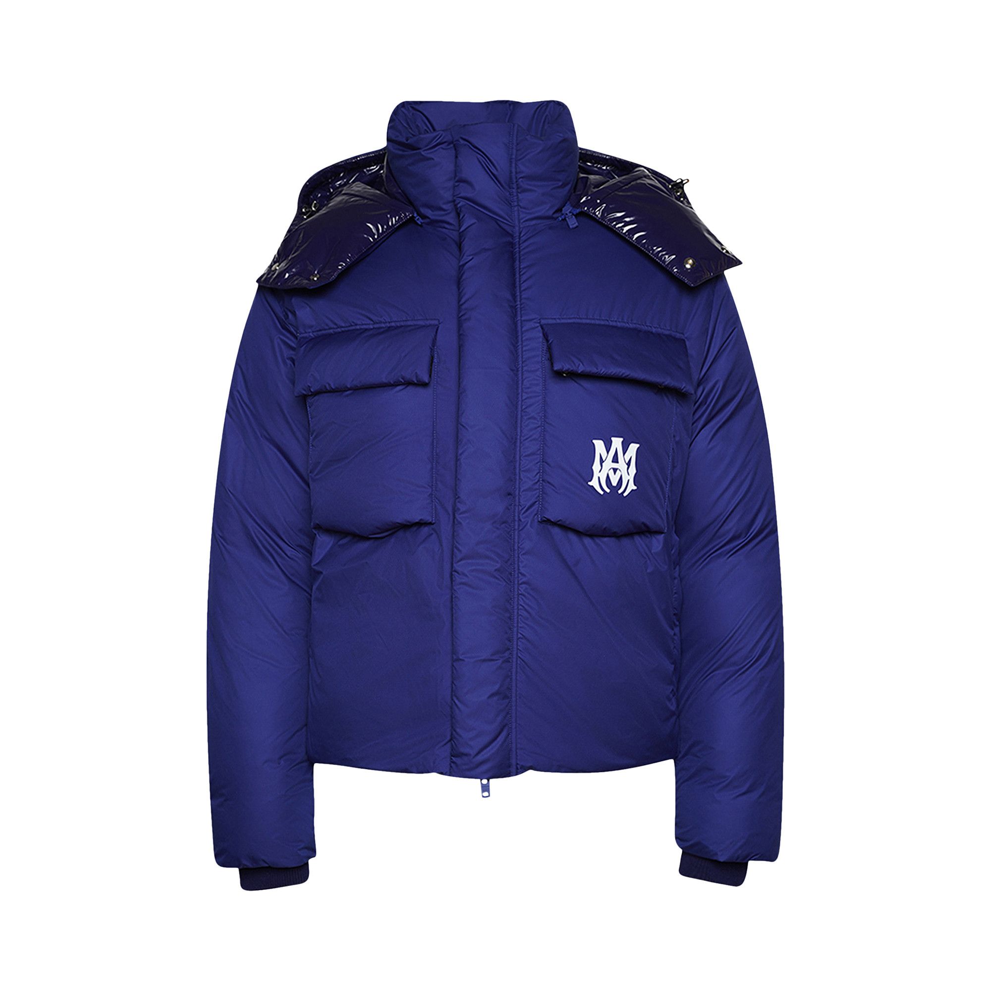 Buy Amiri Hooded Down Puffer Jacket 'Blue' - PS23MOS030 420