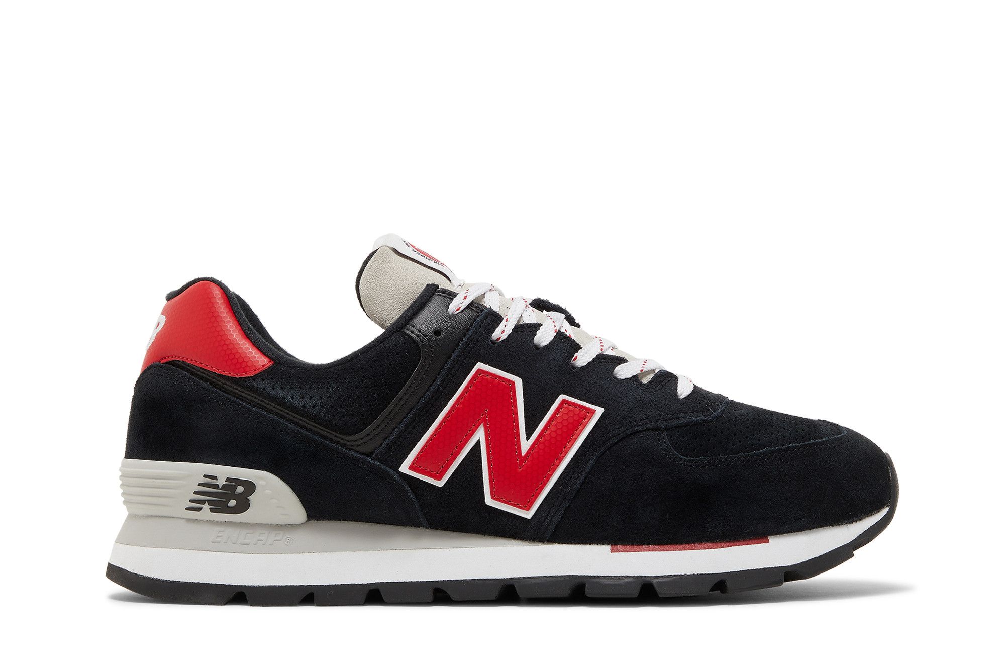 Red and black new balance 574 clearance