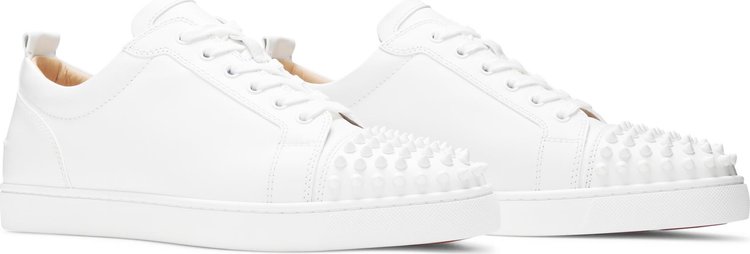 Christian Louboutin Louis Junior Spikes Flat Calf White