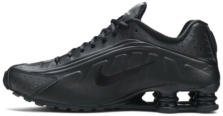 Nike Shox R4 Triple Black Embroidered Swoosh