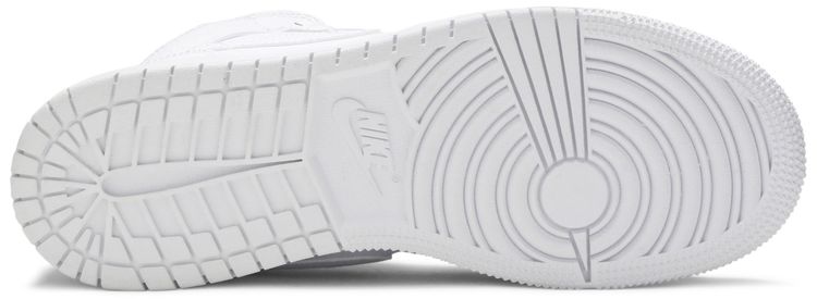 Air Jordan 1 Mid GS Triple White Tumbled Leather 2020