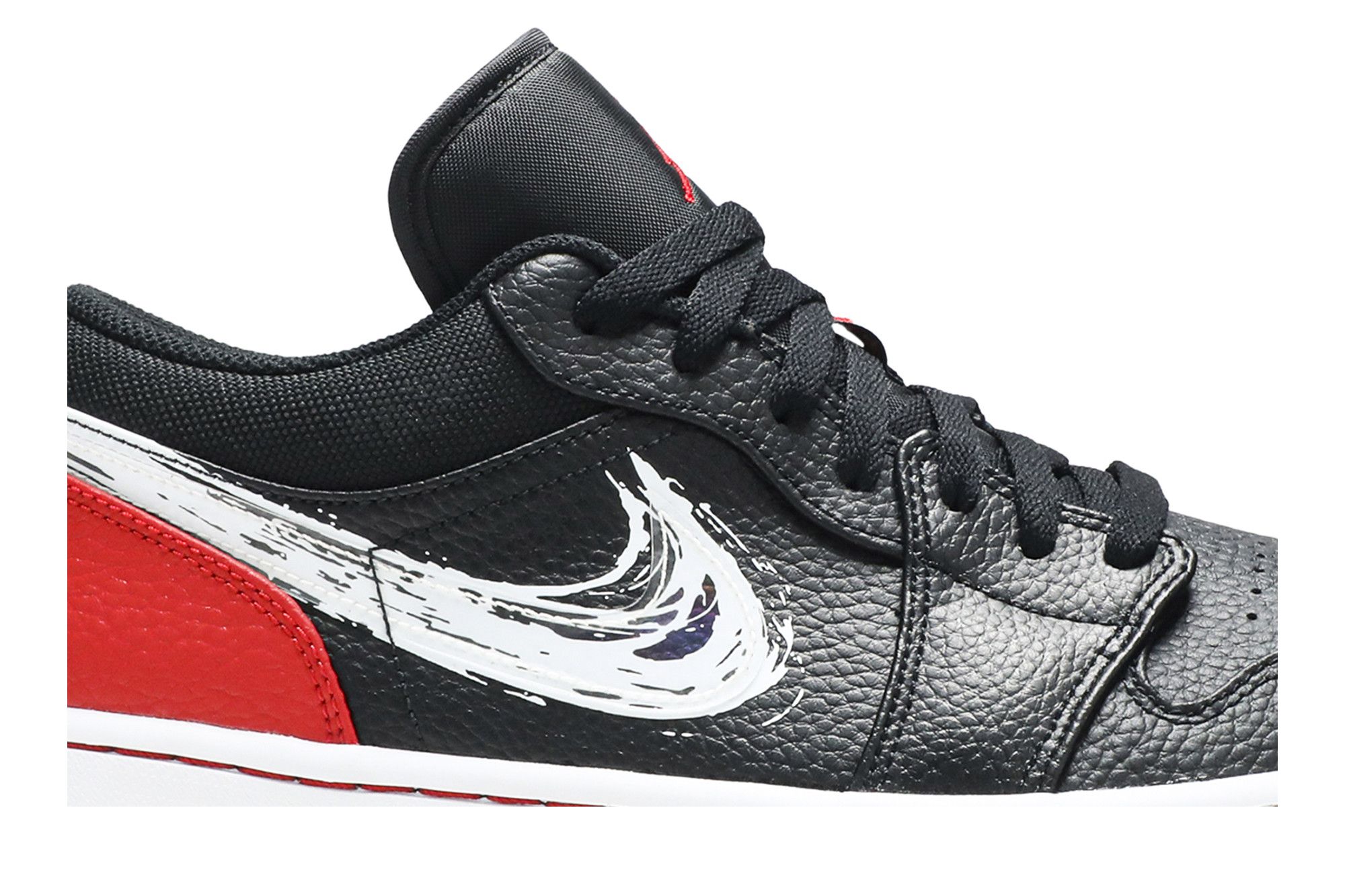 Air jordan 1 black red swoosh on sale