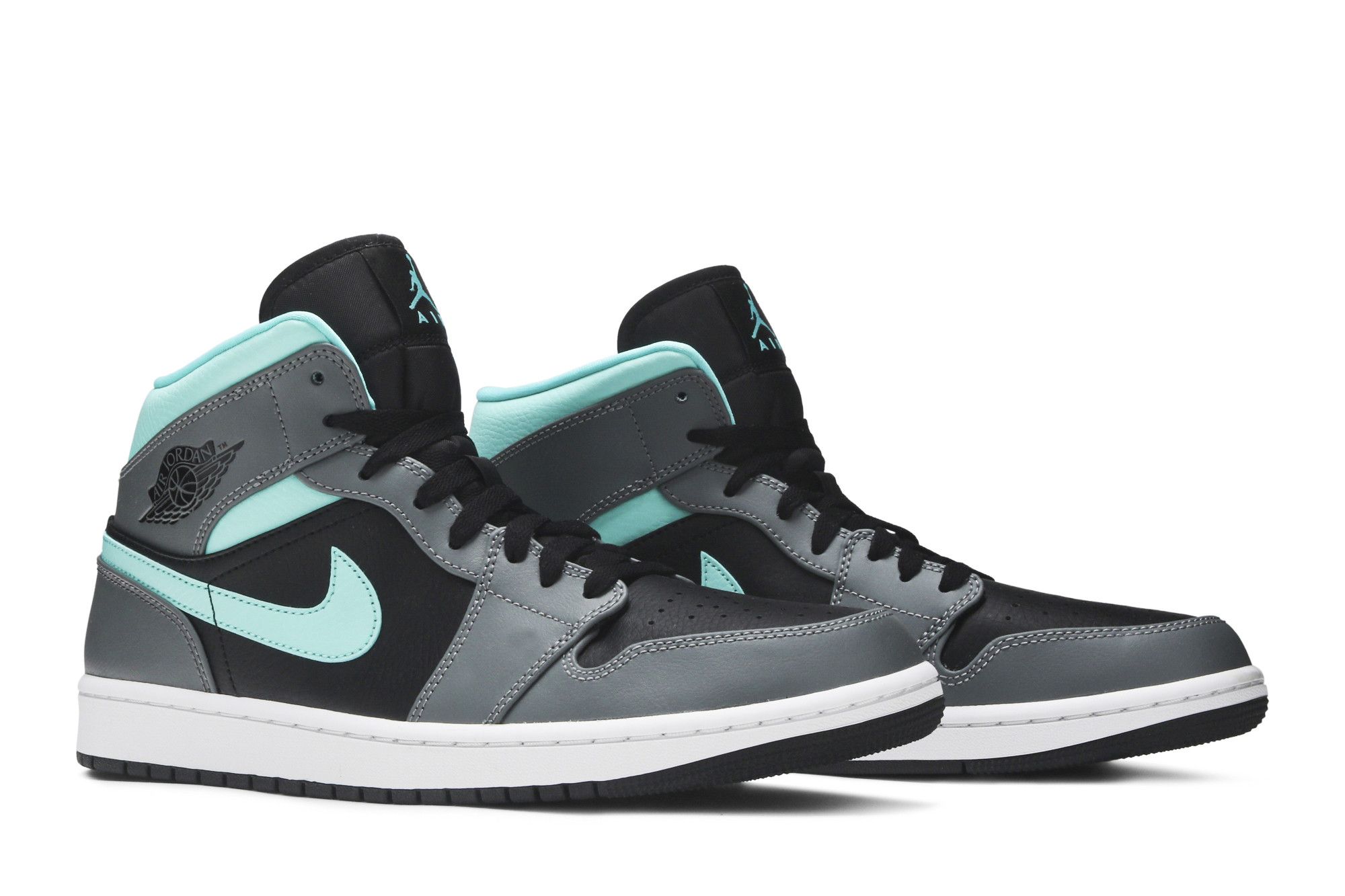 gray and teal jordans