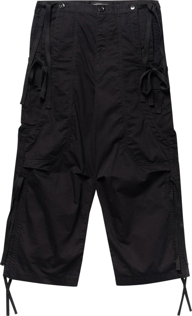Undercover Throne of Blood Cropped Tied-Hem Trousers 'Black'