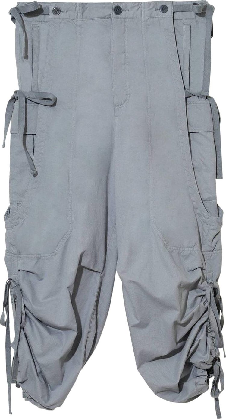 Undercover Throne of Blood Cropped Tied-Hem Trousers 'Grey'