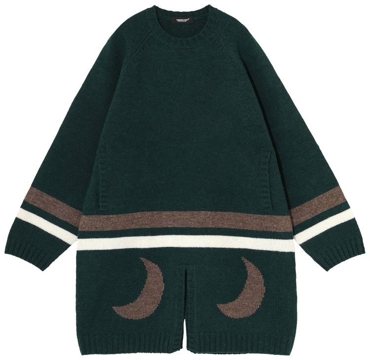 Undercover Throne of Blood Oversize Cardigan Moon Pattern Green