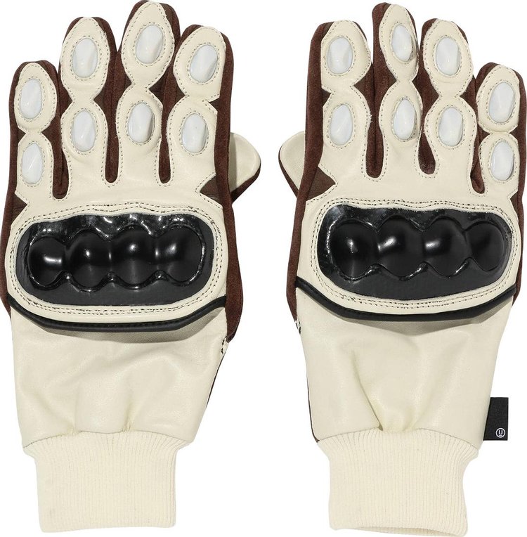 Undercover Throne of Blood Embossed Leather Gloves 'White'