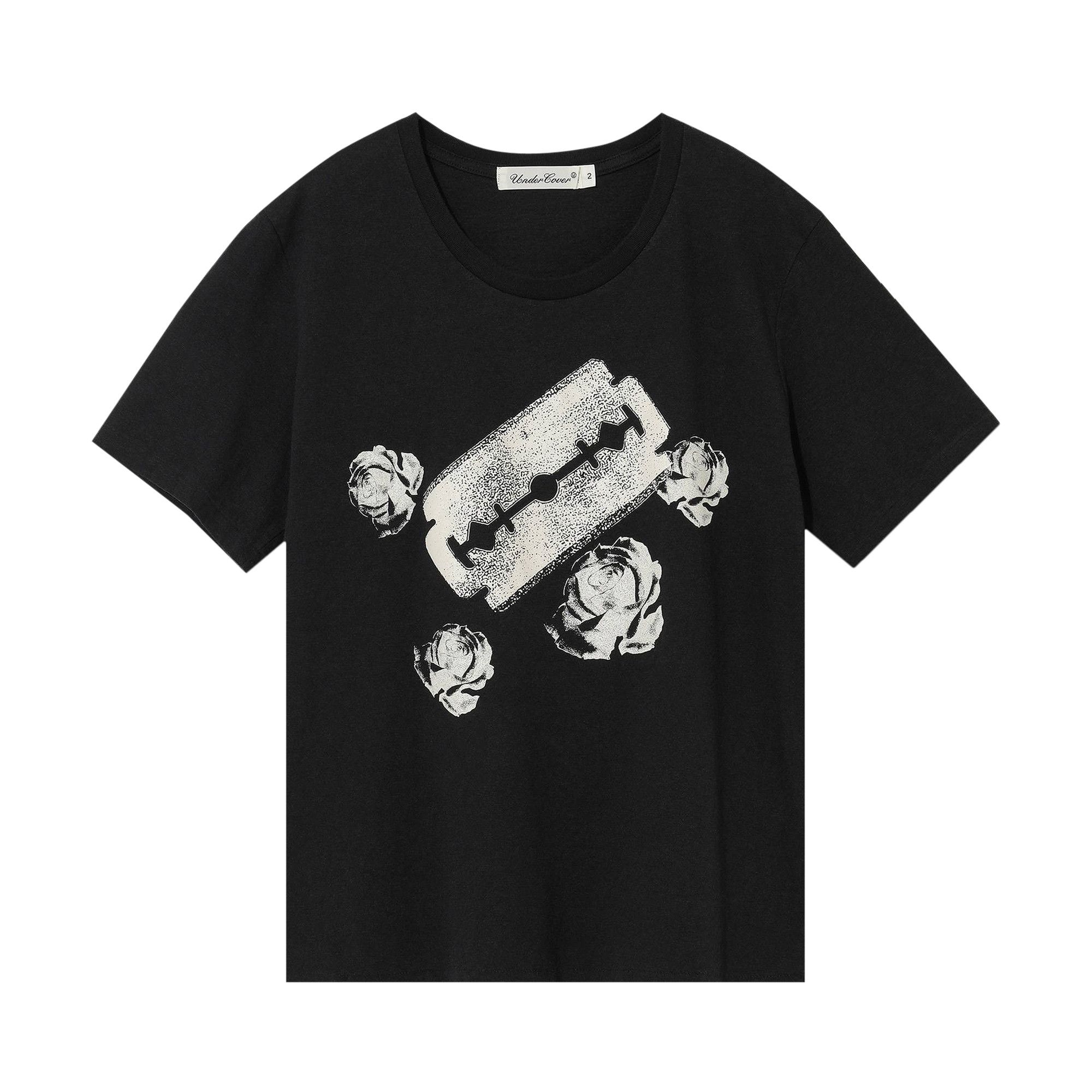 Buy Undercover Mononoke Blade Floral Print Tee 'Black' - UCZ2801 BLAC | GOAT