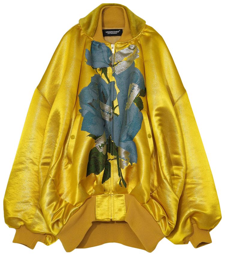 Undercover Mononoke Floral Blade Motif Oversized Bomber Yellow