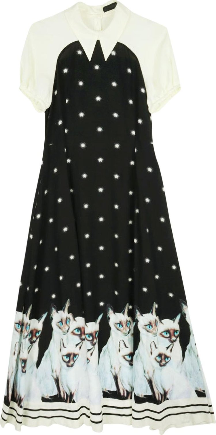 Undercover Painted Cats Midi Dress 'Black'