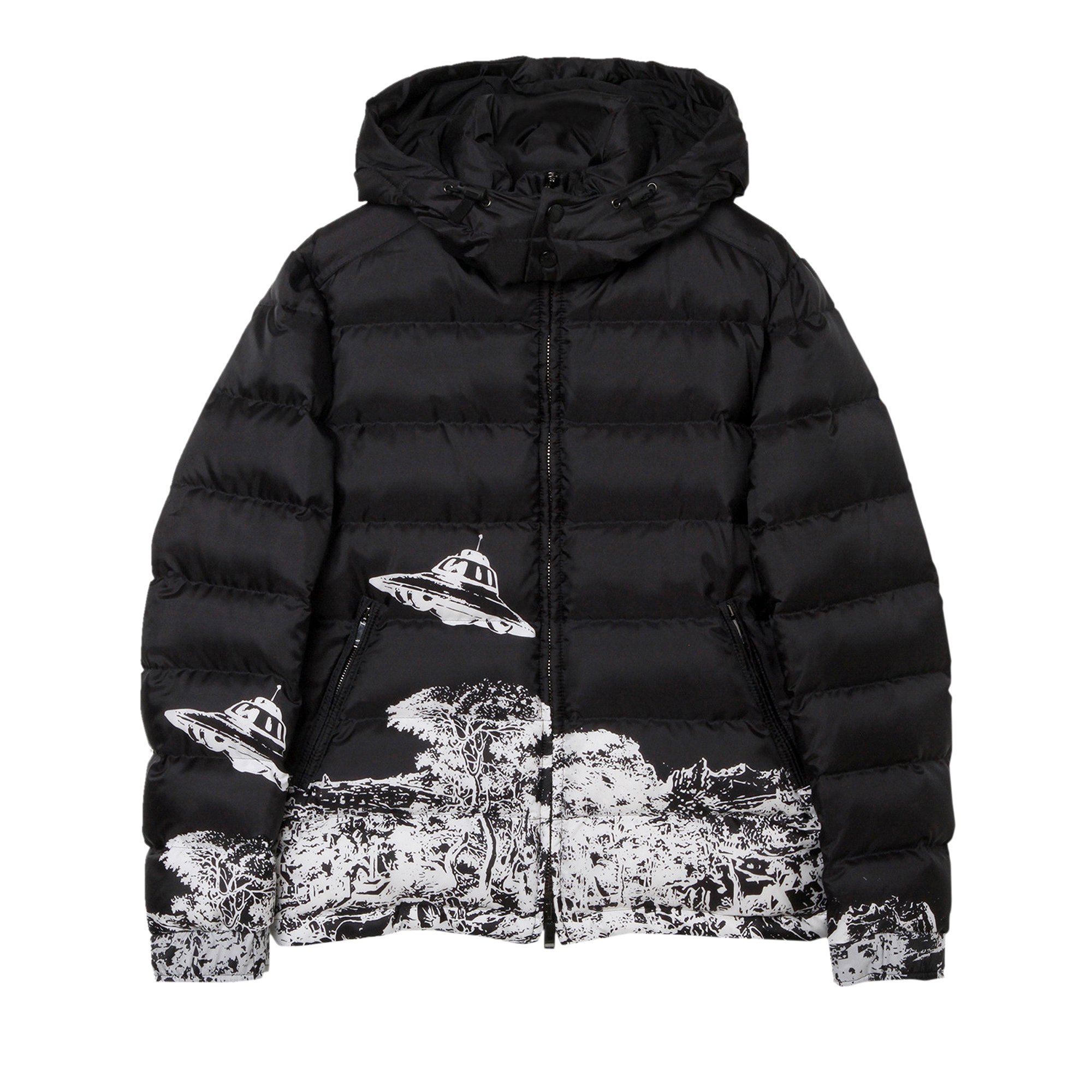 Undercover floral-print hooded jacket - Black
