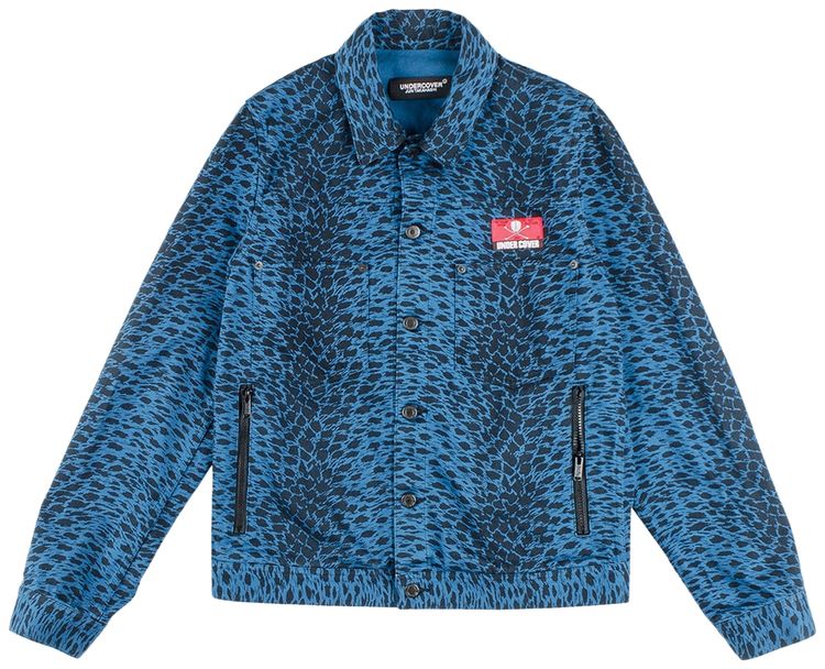 Undercover Printed Denim Jacket Blue