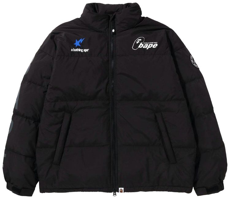 BAPE Soccer Game Graphic Relaxed Fit Down Jacket Black