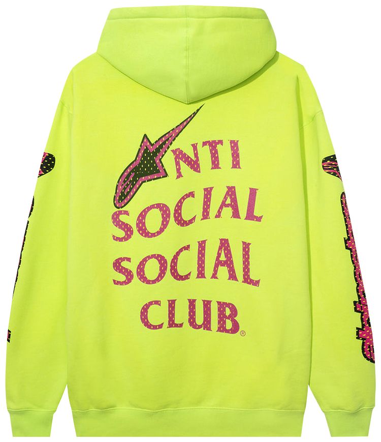 Anti Social Social Club x Alpine Stars Track Hoodie Neon Yellow