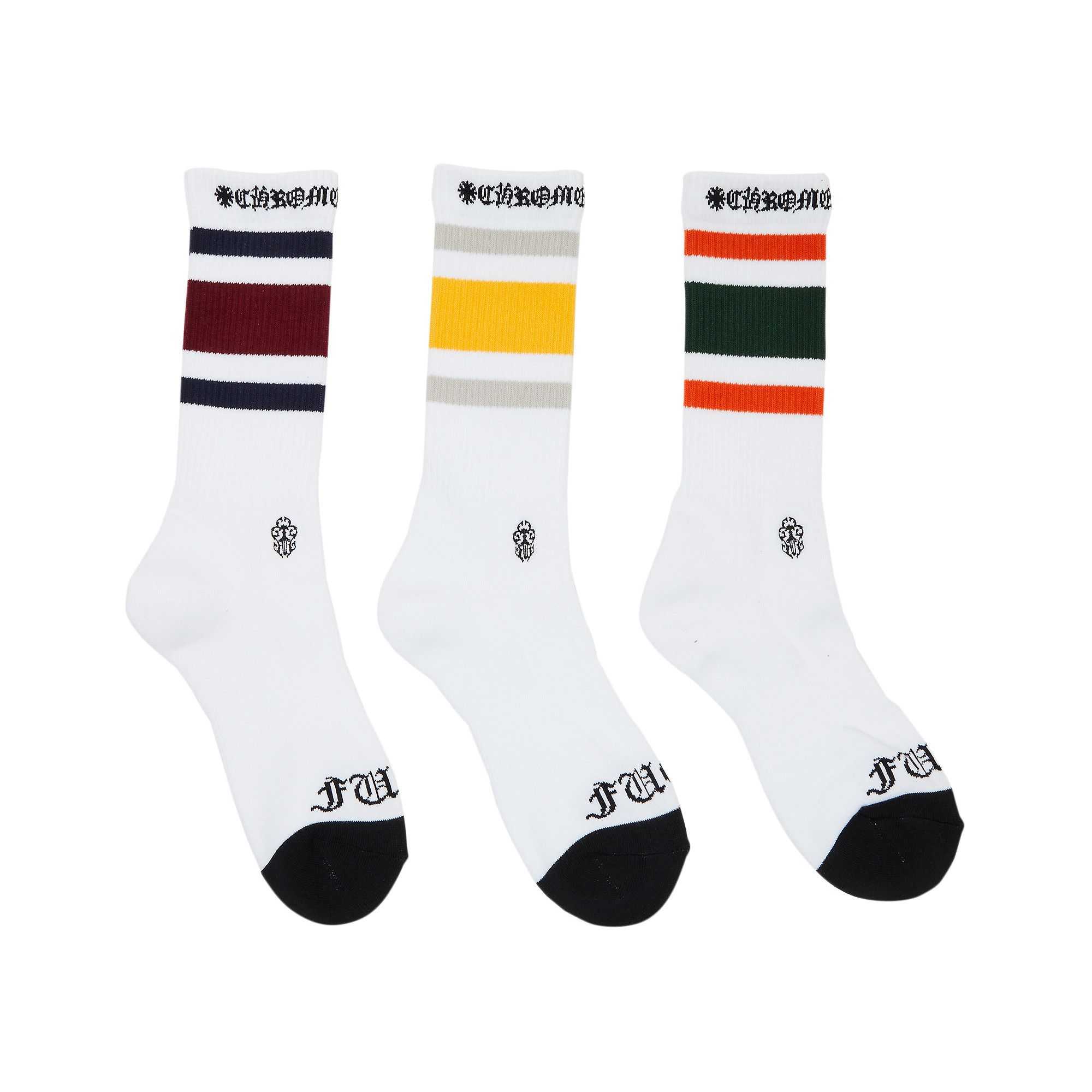Chrome Hearts Striped SOCKS ソックス 白 Chrome Hearts Striped Socks (Three-Pack) – Justin Reed