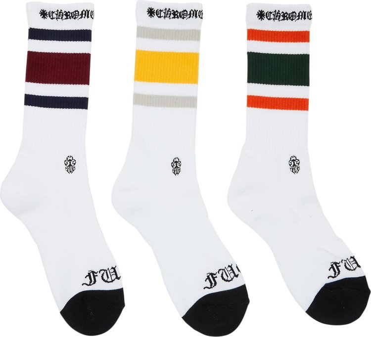 Chrome Hearts Miami Socks 3 Pack White