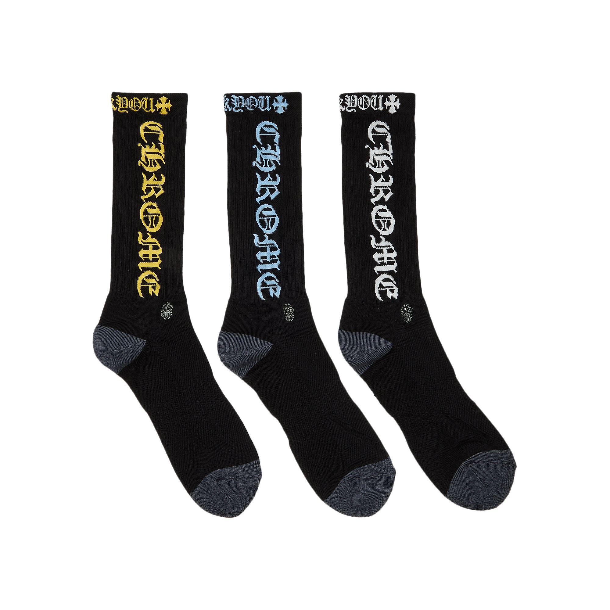 CHROME HEARTSLogo Long Socks - Black / Yellowクロムハーツロゴ ロング ソックス 靴下：EIGHTH  SENSE 店 - メンズ
