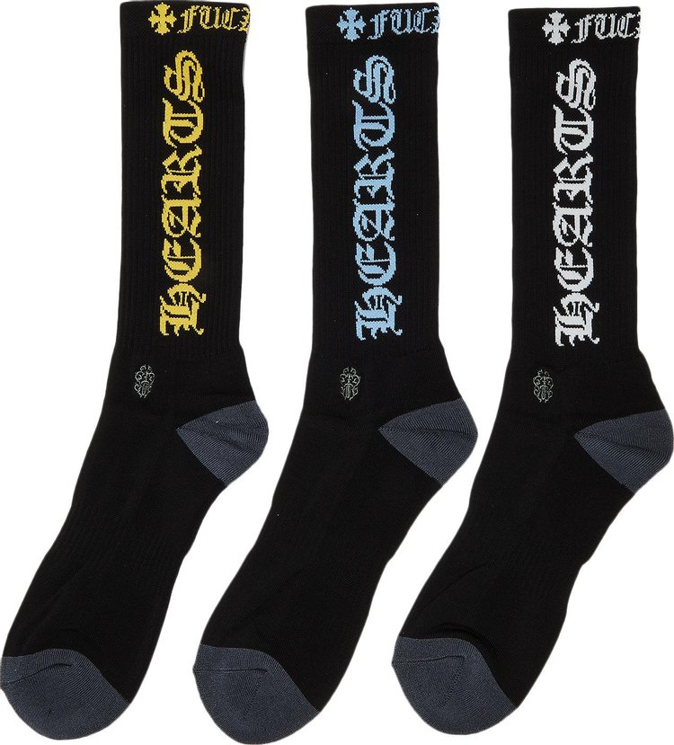 Chrome Hearts Socks 3 Packs Multicolor