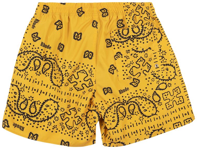 Rhude Signature Swim Trunks MustardBlack