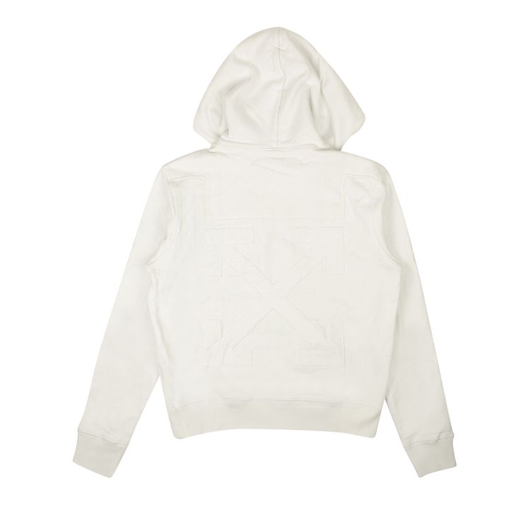 Off White Arrow Logo Slim Hoodie WhiteSilver