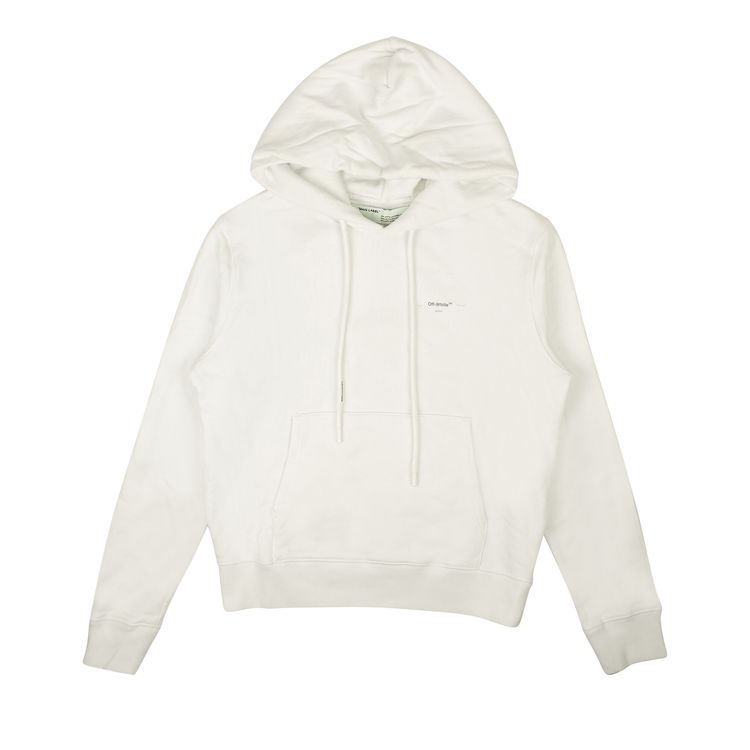 Off White Arrow Logo Slim Hoodie WhiteSilver