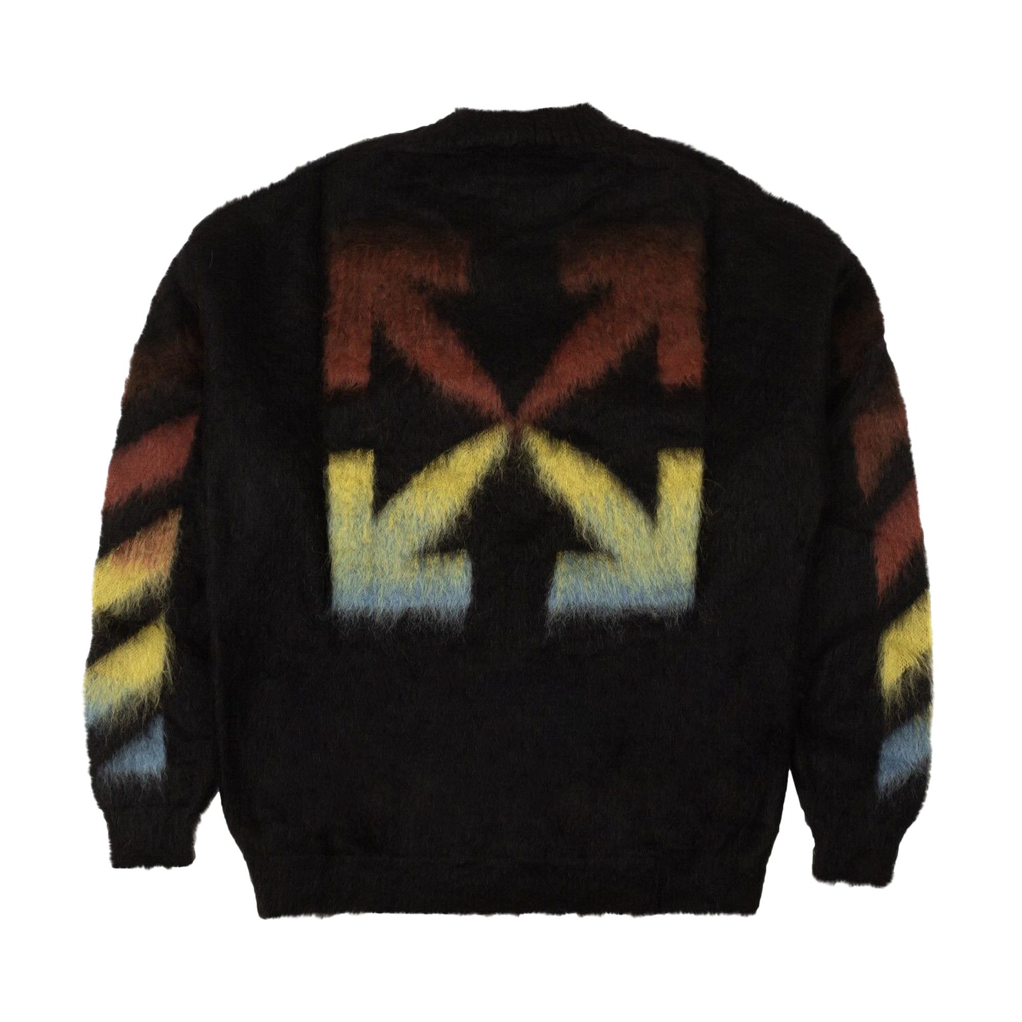 Size xxs Off White Diag Brushed Mohair Crewneck Sweater Black Rainbow