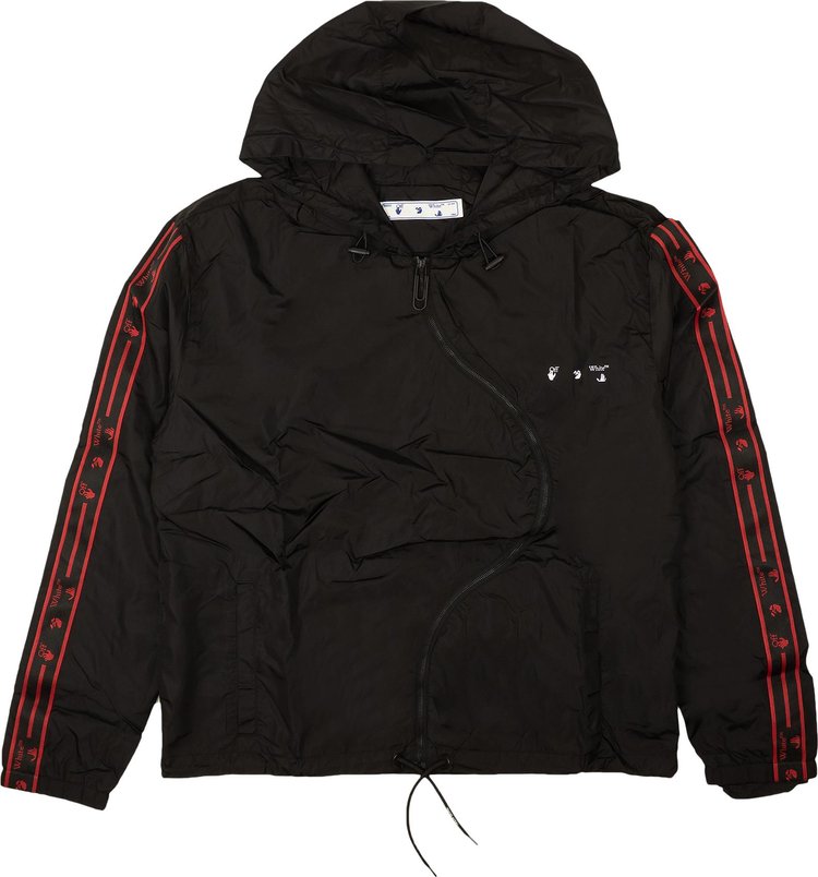 Buy Off-White OW Logo Curved Zip Tracktop 'Black/White ...