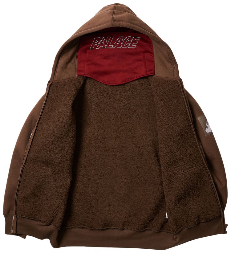 Palace Facemask Shearling Thermal Hood Brown