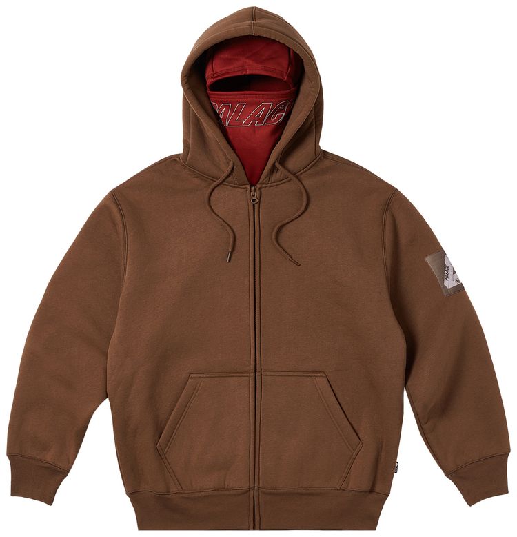 Palace Facemask Shearling Thermal Hood Brown