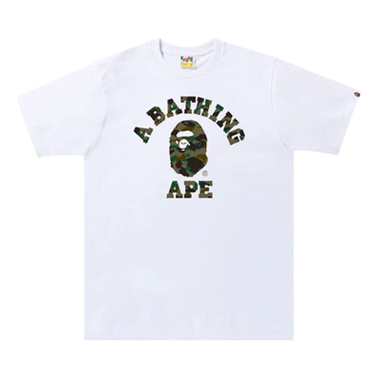 BAPE 1st Camo College Tee WhiteGreen