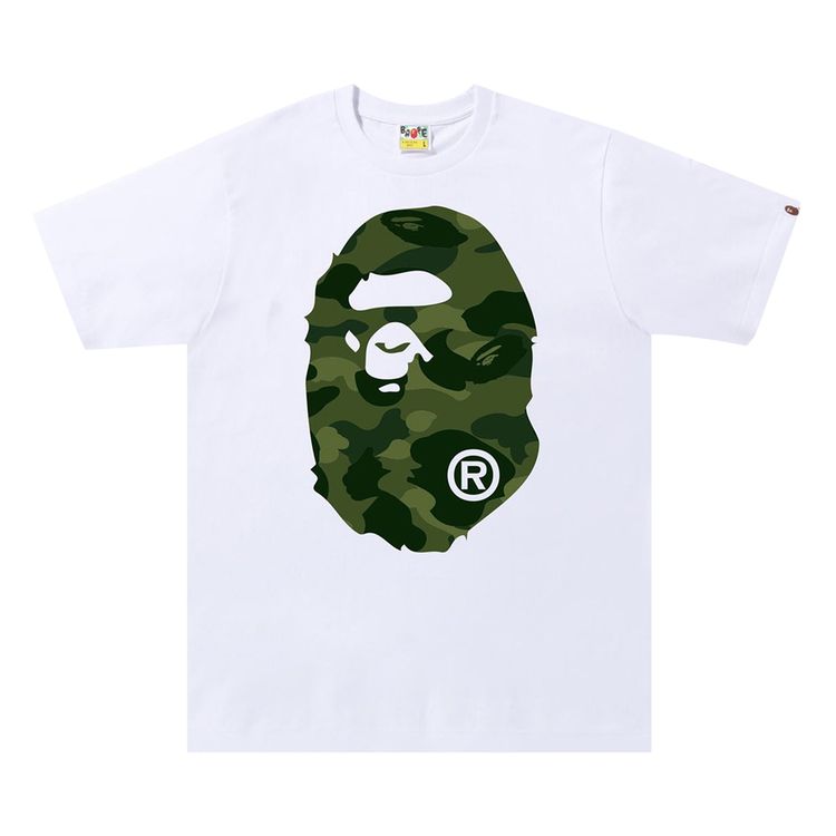 BAPE Color Camo Big Ape Head Tee WhiteGreen