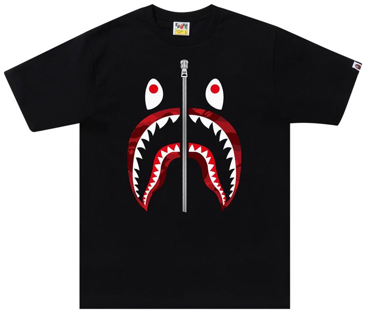 BAPE Color Camo Shark Tee BlackRed