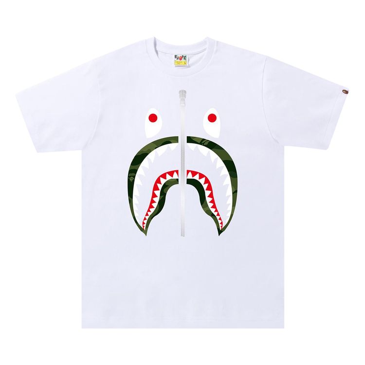 BAPE Color Camo Shark Tee WhiteGreen