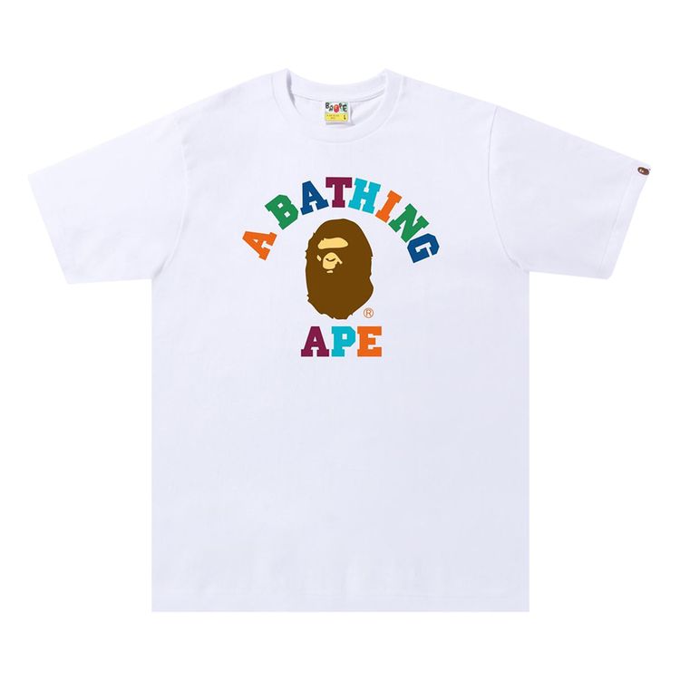 BAPE Colors College Tee WhiteMulticolor