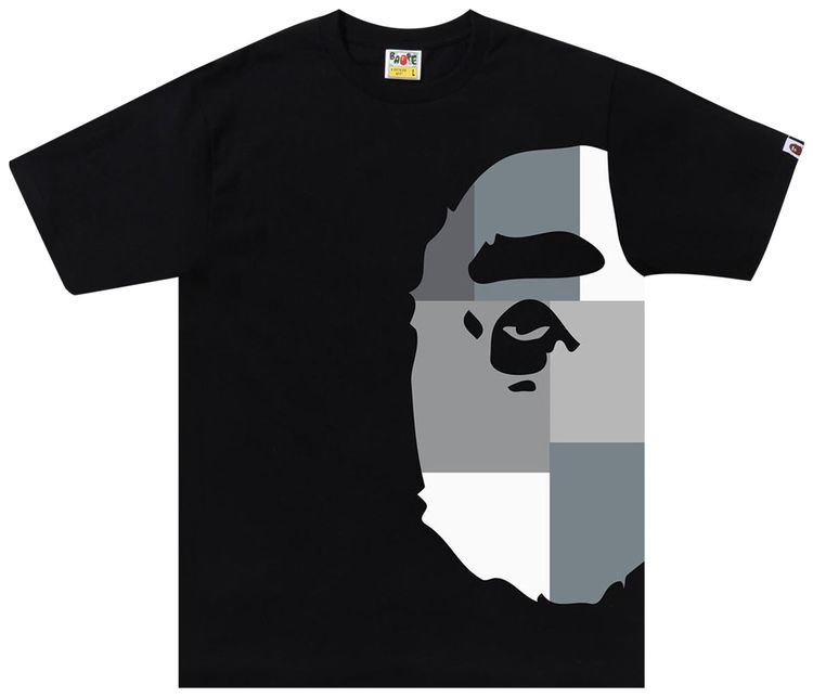 BAPE Color Block Side Big Ape Head Tee BlackBlack