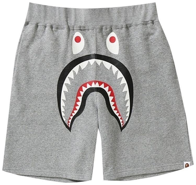 Buy BAPE Shark Sweatshorts 'Grey' - 1I80 153 009 GREY | GOAT