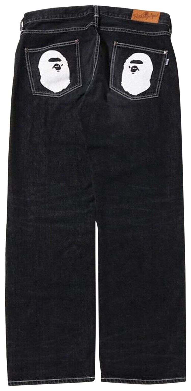 Buy BAPE Ape Head Relaxed Fit Denim Pants 'Black' 1I80 150 001