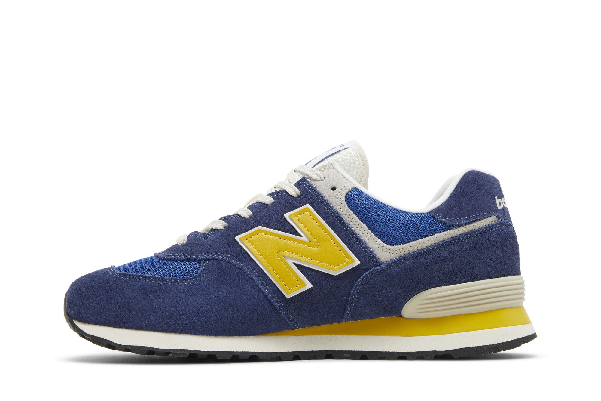 Navy blue and yellow sneakers discount
