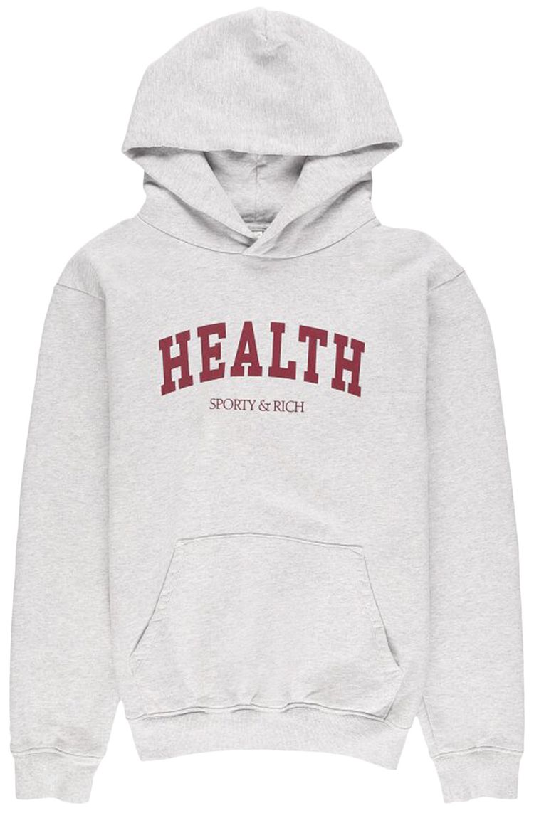 Sporty  Rich Health Ivy Hoodie Heather GreyMerlot
