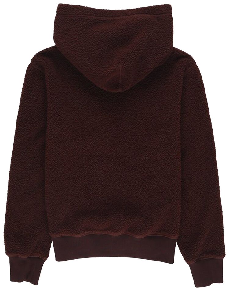 Sporty  Rich Sherpa Fleece Cropped Hoodie Chocolate