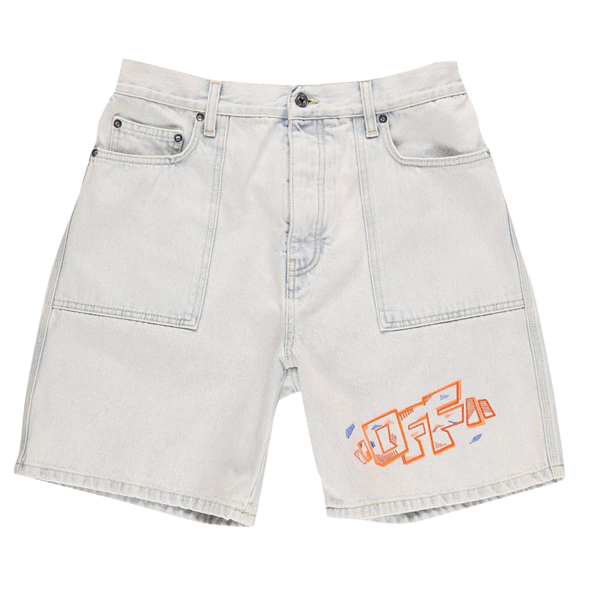 Buy Off-White Utility Denim Shorts 'Extreme Bleach
