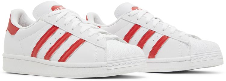 Adidas Superstar J White Vivid Red