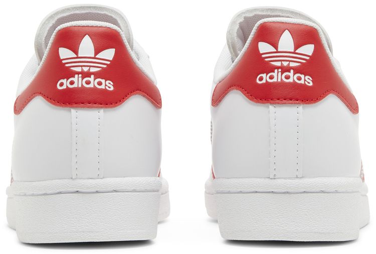 Adidas Superstar J White Vivid Red