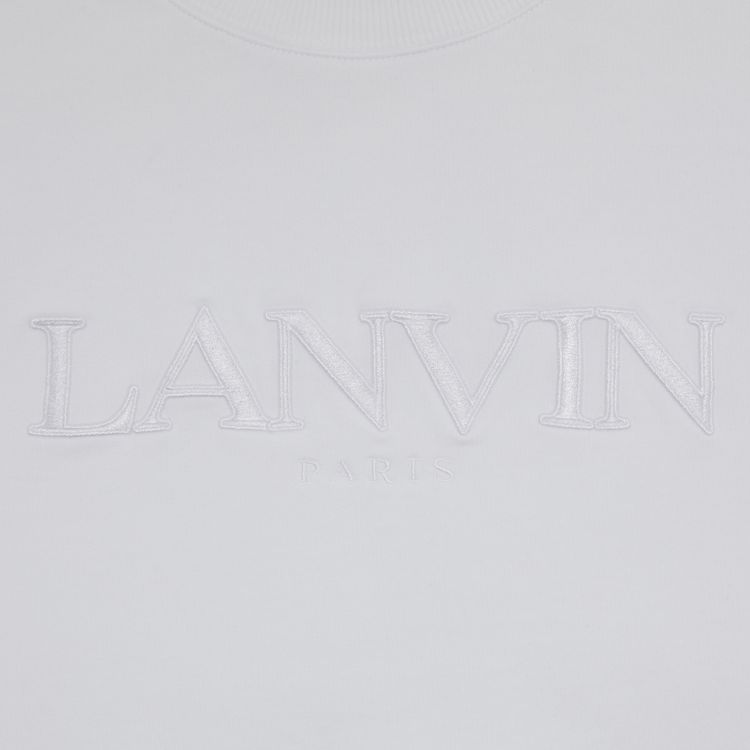 Lanvin Classic Embroidered Crew Neck Optic White